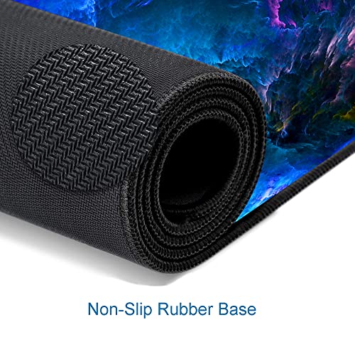 SANWUMIAN Gaming Mouse Pad, Large Non-Slip Rubber Base Mousepad, Keyboard Mouse Mat, Desk Pad with Stitched Edges, 31.5x11.8inch, Dazzling Galaxy