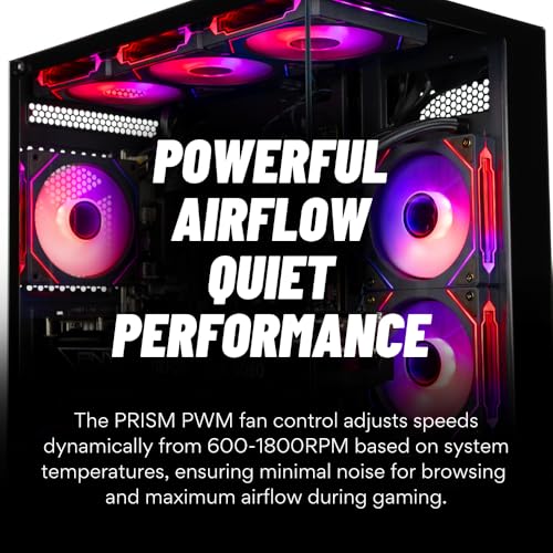 Panorama Gaming Desktop PC (NVIDIA RTX 4060, AMD Ryzen 7 5700X Processor, 32GB DDR4 RAM, 1TB NVMe M.2 SSD, WiFi + BT, HDMI + DP, KB&M, Windows 11 Pro) Best 2025 RGB Prebuilt Tower Computer for Gamers