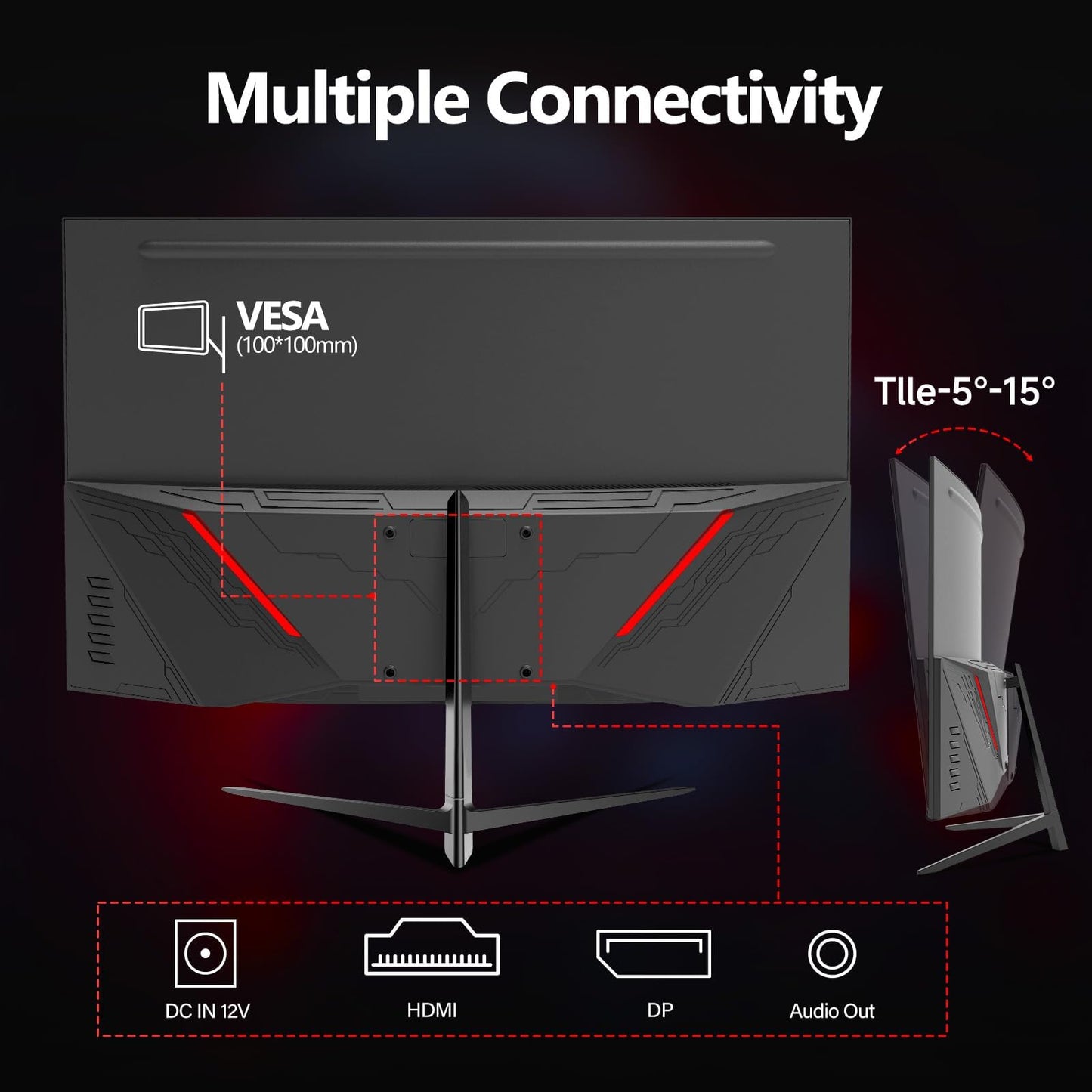 ZZA Gaming Monitor 27 Inch Curved, Computer Monitor 280Hz|240HZ|1ms, 27 Inch Curved Monitor 1500R|FHD|1080P|90% DCI-P3|100% sRGB, PC Monitor FreeSync|HDR|Low Blue Light| HDMI|DP| VESA| Metal Stand