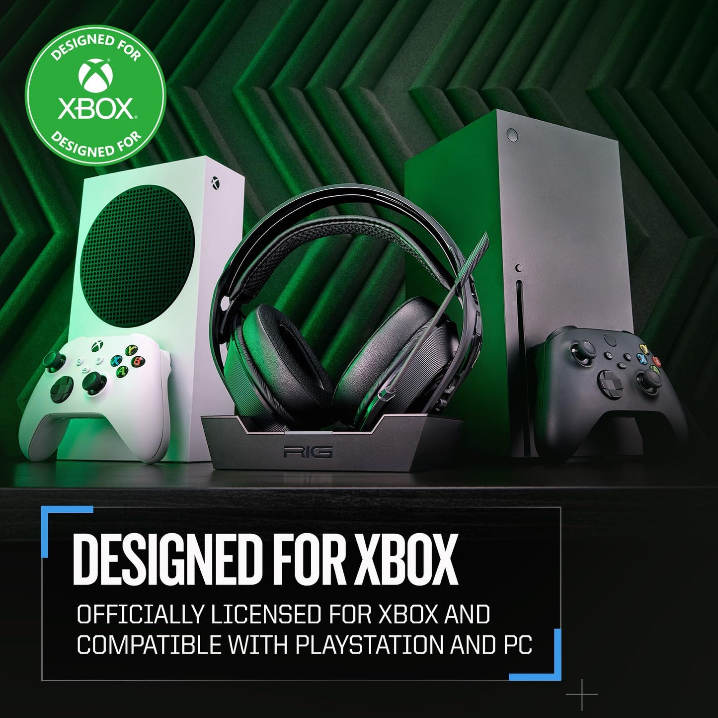 RIG 800 PRO HX Wireless Gaming Headset & Multi-Function Base Station Officially Licensed for Xbox Series X|S, Xbox One, Windows 10/11 PCs - Dolby Atmos 3D Audio - Up to 60 Hour Battery