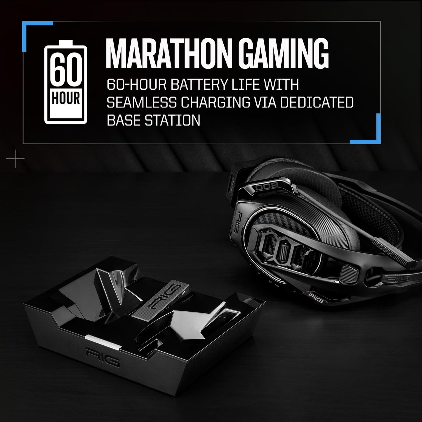 RIG 800 PRO HX Wireless Gaming Headset & Multi-Function Base Station Officially Licensed for Xbox Series X|S, Xbox One, Windows 10/11 PCs - Dolby Atmos 3D Audio - Up to 60 Hour Battery