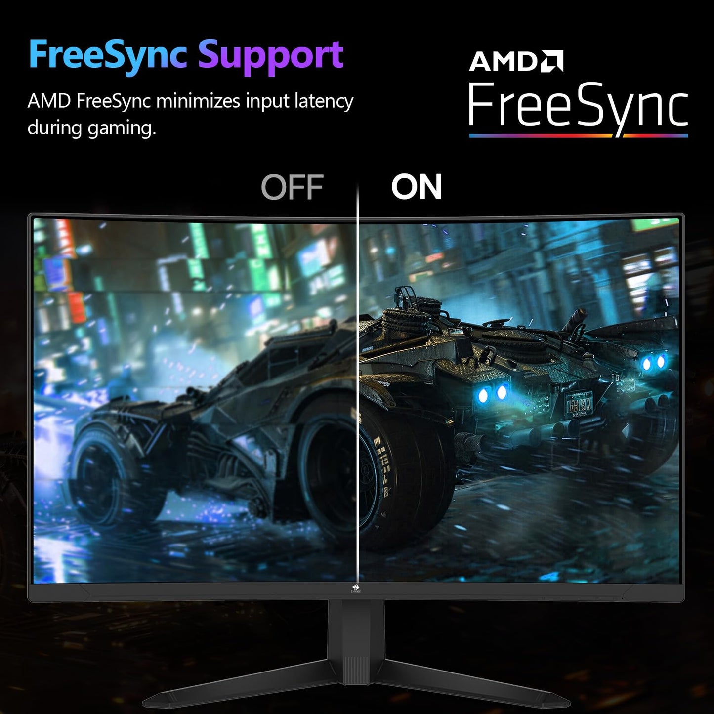 Z-Edge 27 Inch Curved Gaming Monitor 300Hz, 1ms 16:9 FHD 1080P Frameless, UG27S Freesync Eye Care, 2Display Port, 2HDMI