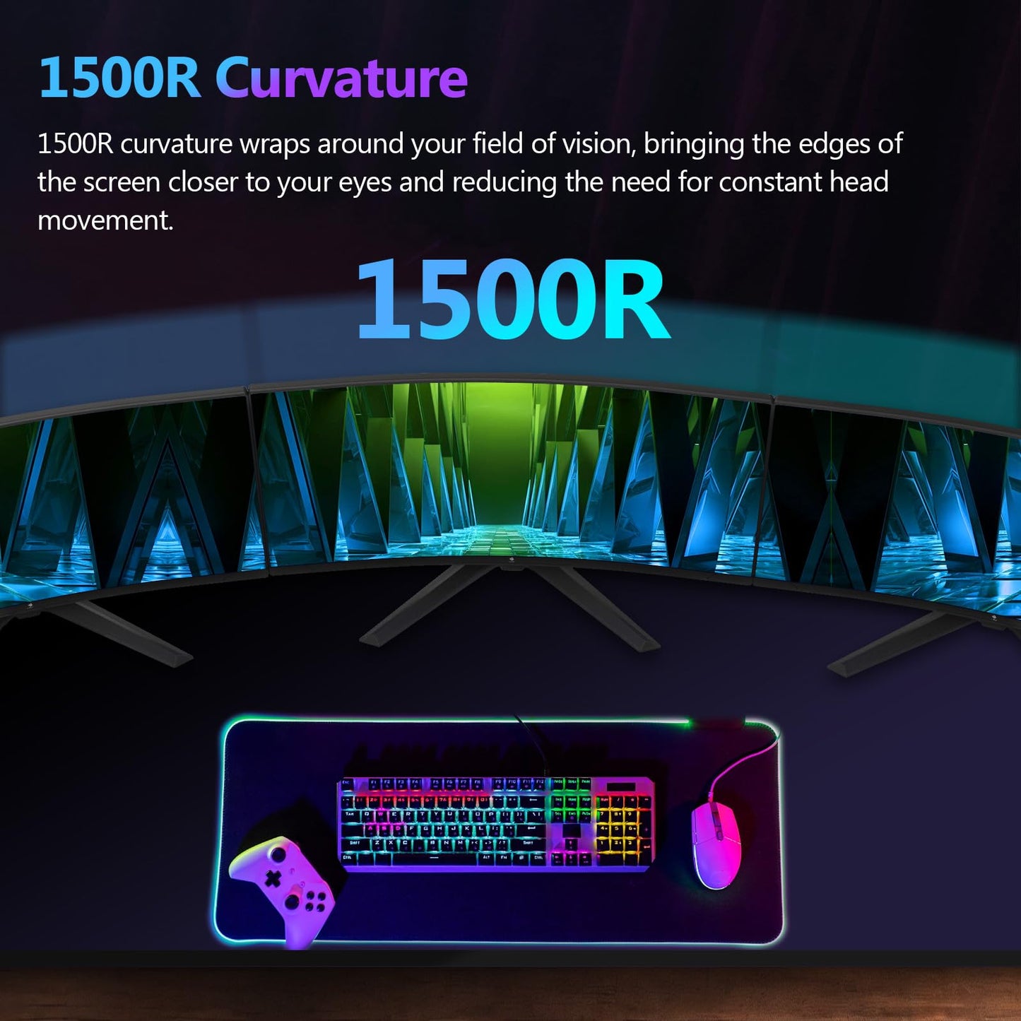Z-Edge 27 Inch Curved Gaming Monitor 300Hz, 1ms 16:9 FHD 1080P Frameless, UG27S Freesync Eye Care, 2Display Port, 2HDMI