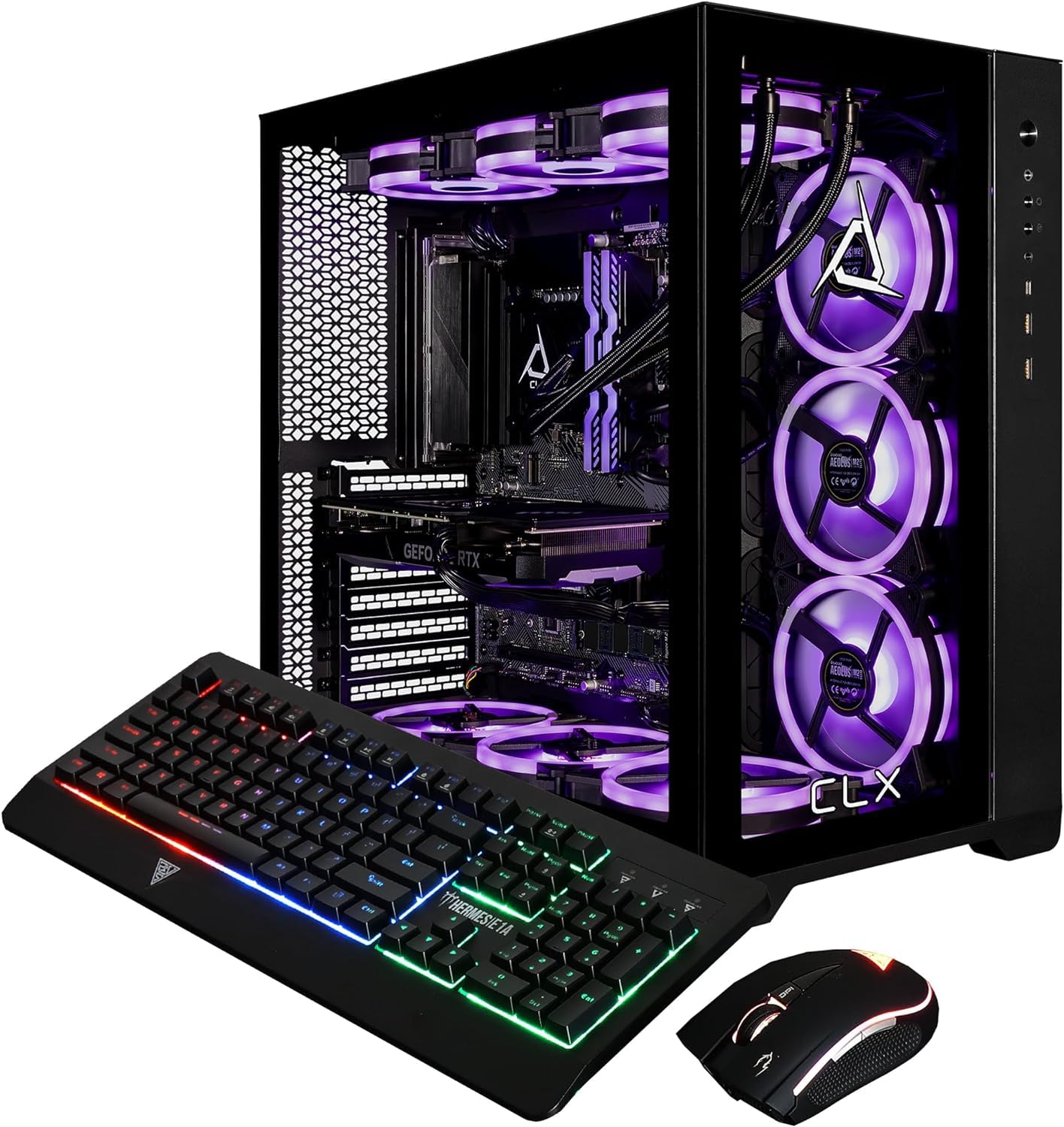 CLX Set Gaming Desktop - Liquid Cooled Intel Core i9 13900KF 3GHz 24-Core Processor, 64GB DDR5 Memory, GeForce RTX 4070 12GB GDDR6X Graphics, 2TB SSD, 6TB HDD, WiFi, Windows 11 Home 64-bit