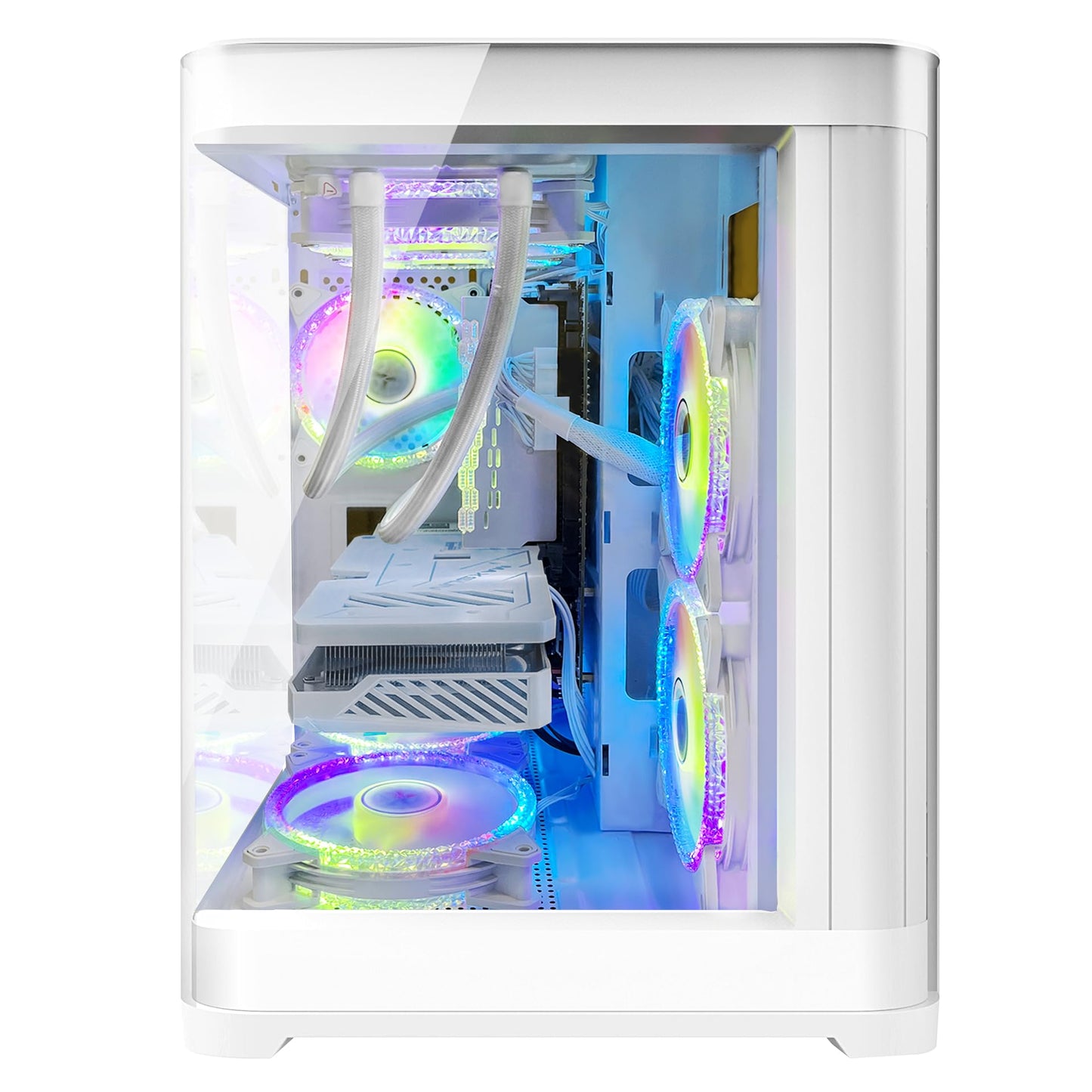 Poseidon Gaming PC Desktop - GeForce RTX 4060 - AMD Ryzen 7 5700X 8-Core 3.4GHz - 32GB DDR4 3200MHz - 1TB M.2 +1TB SATA SSD - WIFI & Bluetooth - 240 Liquid Cooler - Windows 11 Pro Computer - White