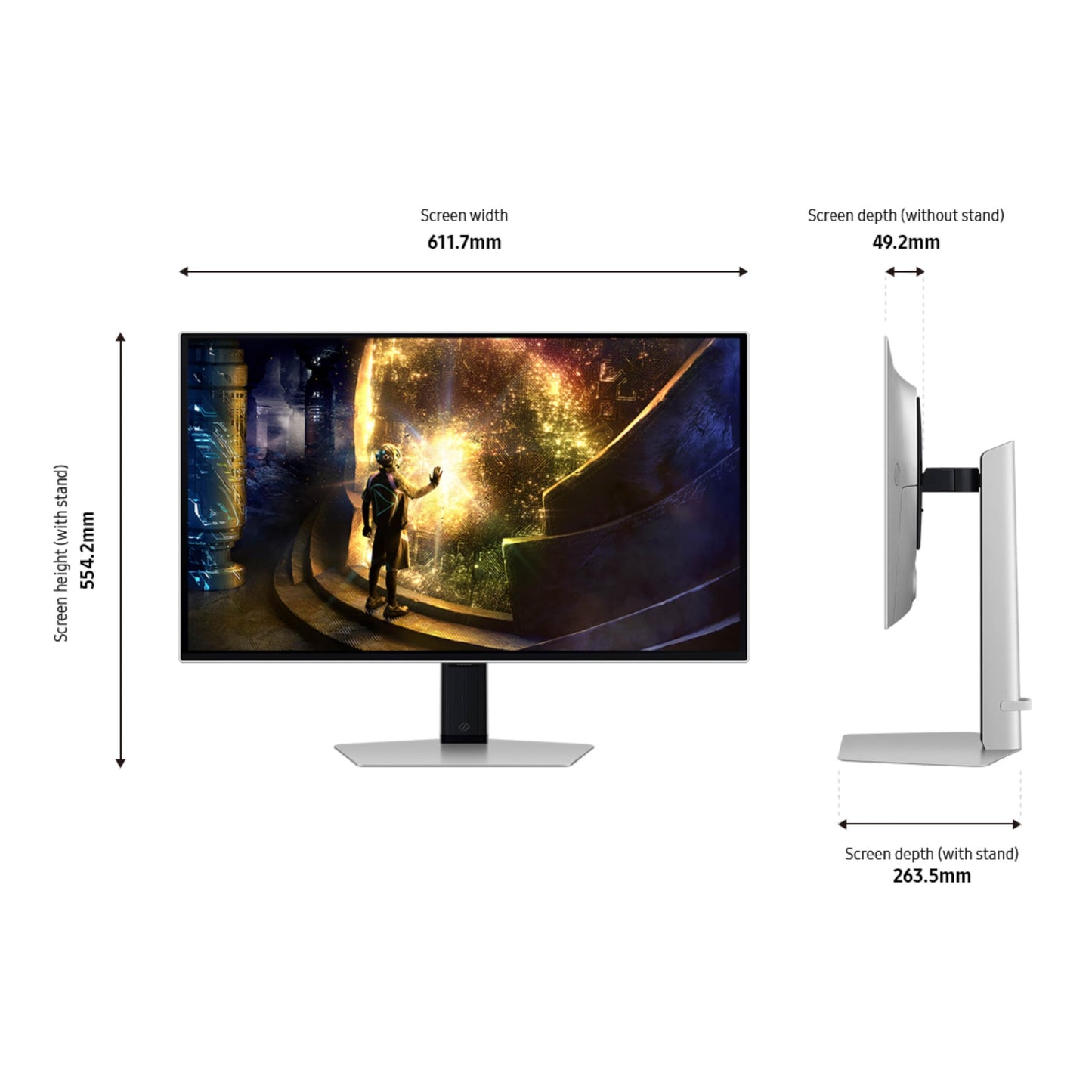 SAMSUNG 27” Odyssey OLED G6 (G61SD) QHD & QD-OLED 240Hz 0.03ms FreeSync Premium Pro Gaming Monitor with Sleek Metal Design, 3 Year Warranty, US, LS27DG610SNXZA, 2024