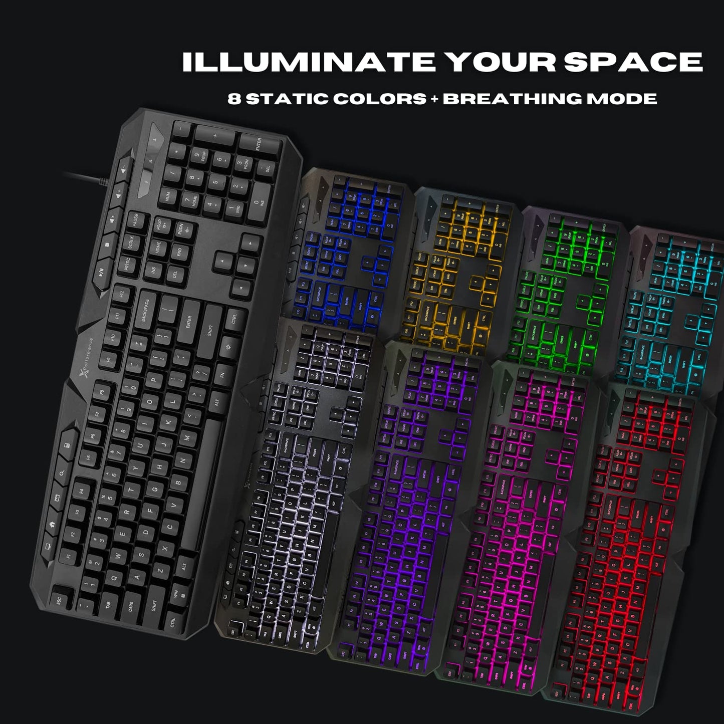 X9 Performance Gaming Keyboard and Mouse Combo with Headset and Mouse Pad - 4 in 1 RGB Gaming Bundle for Xbox One, PS5, PS4, PC