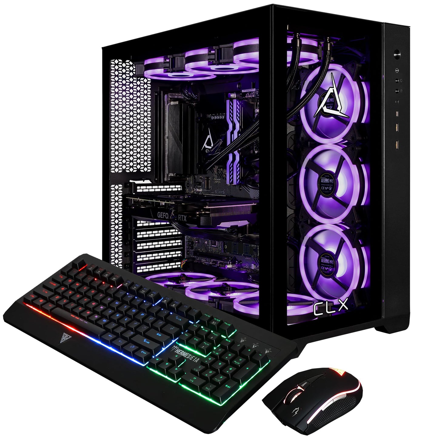 CLX Set Gaming Desktop - Liquid Cooled Intel Core i9 13900KF 3GHz 24-Core Processor, 64GB DDR5 Memory, GeForce RTX 4070 12GB GDDR6X Graphics, 2TB SSD, 6TB HDD, WiFi, Windows 11 Home 64-bit