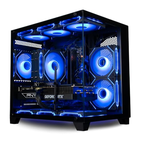 Panorama Gaming Desktop PC (NVIDIA RTX 4060, AMD Ryzen 7 5700X Processor, 32GB DDR4 RAM, 1TB NVMe M.2 SSD, WiFi + BT, HDMI + DP, KB&M, Windows 11 Pro) Best 2025 RGB Prebuilt Tower Computer for Gamers