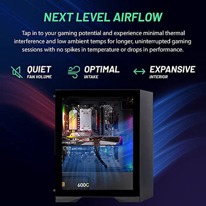 Skytech Nebula Gaming PC Desktop, Ryzen 5 5600 3.5 Ghz (4.4GHz Turbo Boost), NVIDIA RTX 3050 6GB GDDR6, 1TB SSD, 16GB DDR4 RAM 3200, 650W Gold PSU, Wi-Fi, Win 11 Home