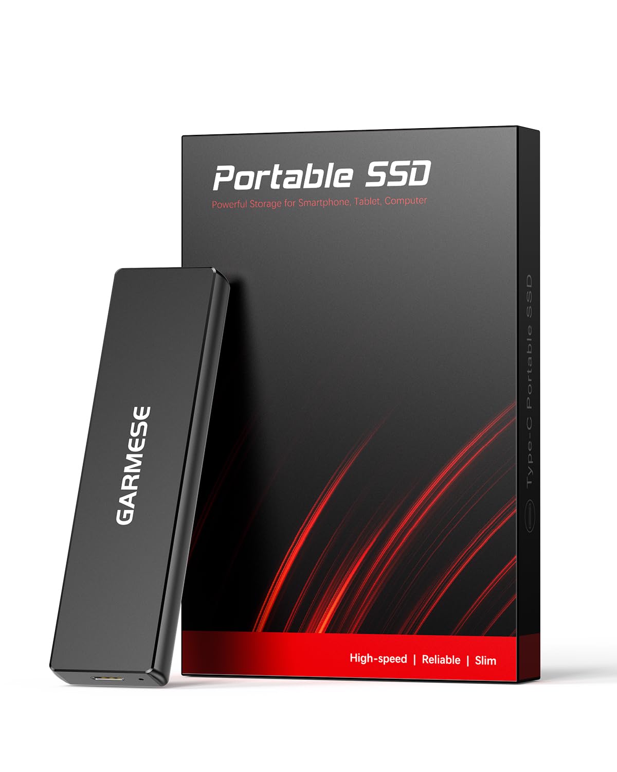 GARMESE External SSD 512GB Portable SSD Speed Up to 1000MB/s USB 3.2 Gen 2, External Solid State Drives with Type-C Cable, External Hard Drive for PC Mac Game Console