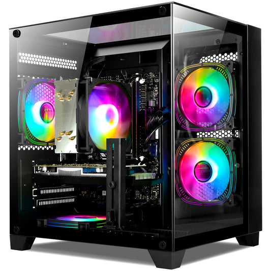 Gaming PC Desktop Intel 12th I5-12400F, 6 core 2.5GHz Desktop Computer, GeForce RTX3050, 32G DDR4 RAM, 1TB NVME SSD, Tower Computer for Gaming, Home and Office (Black)