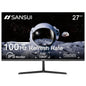 SANSUI 27 Inch Monitor, IPS 100Hz Computer Monitor Full HD 1920 x 1080P with HDMI VGA Interface, Eye Care, Frameless, 100 x 100mm VESA Mountable (HDMI Cable Included)