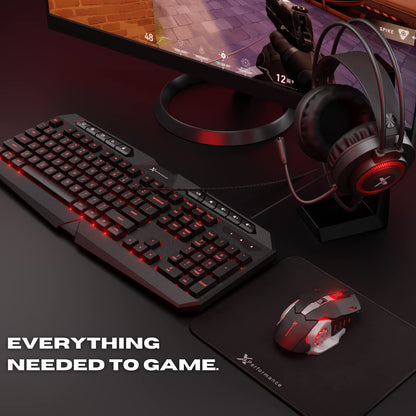 X9 Performance Gaming Keyboard and Mouse Combo with Headset and Mouse Pad - 4 in 1 RGB Gaming Bundle for Xbox One, PS5, PS4, PC