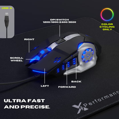 X9 Performance Gaming Keyboard and Mouse Combo with Headset and Mouse Pad - 4 in 1 RGB Gaming Bundle for Xbox One, PS5, PS4, PC