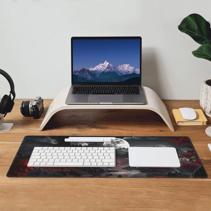 Extended Gaming Mouse Pad, Large Desk Mat XL Anime Mouse Pad Waterproof with Stitched Edges, Non-Slip Desktop Pad for Home and Office, Level Up Your 31.5x11.8 Inch (Night Lake)