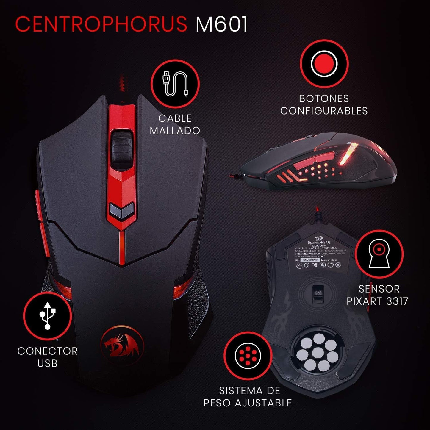 Redragon S101 Gaming Keyboard, M601 Mouse, RGB Backlit Gaming Keyboard, Programmable Backlit Mouse, Value Combo Set [New Version]