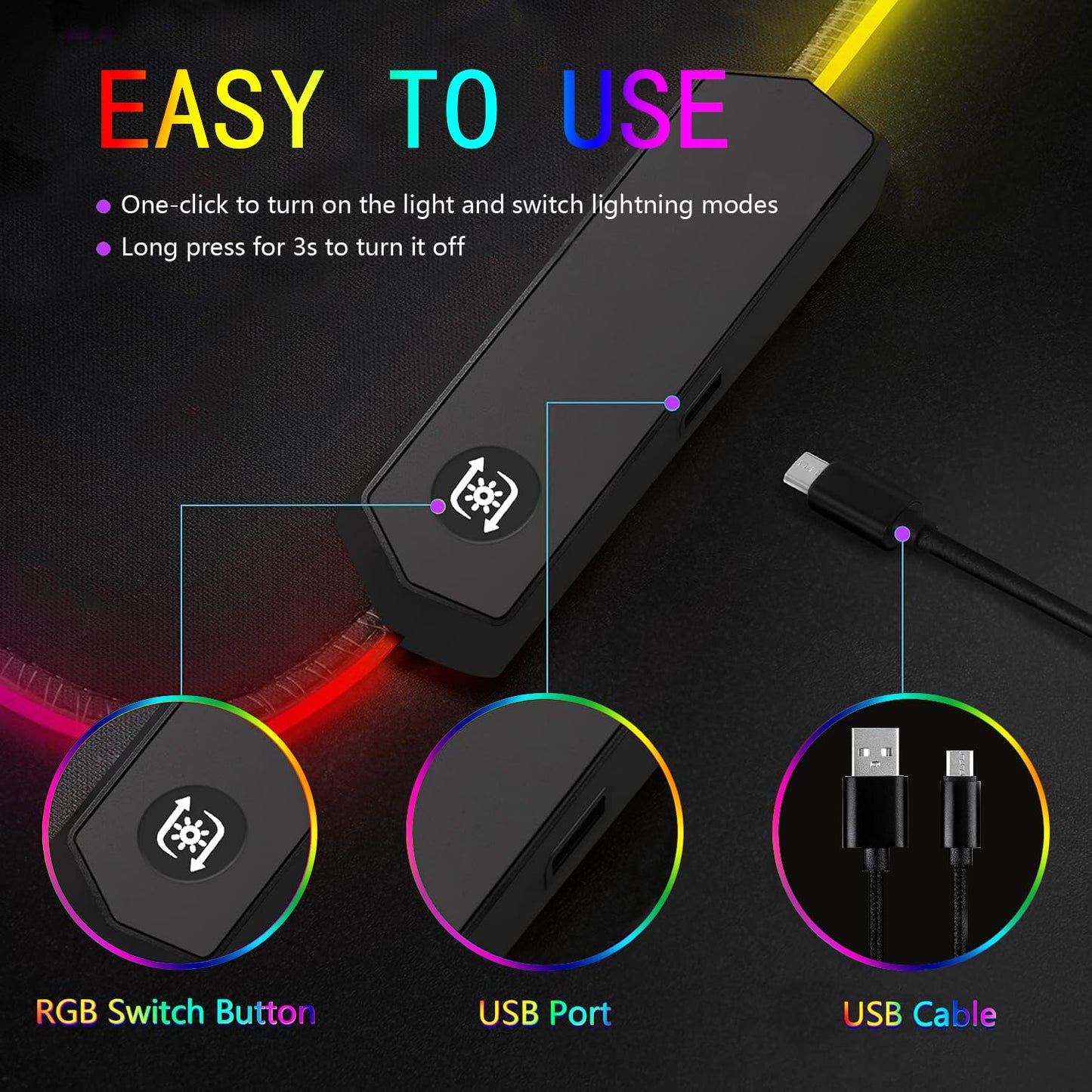 Armanza RGB Gaming Mouse Pad, Large Mousepad with Led Light, Keyboard Pad Gaming Accessories for Desk, Non-Slip Rubber Base Big Mouse Mat for Gamer, 31.5 X 11.8 Inch, Dazzling Galaxy