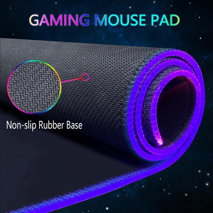 Armanza RGB Gaming Mouse Pad, Large Mousepad with Led Light, Keyboard Pad Gaming Accessories for Desk, Non-Slip Rubber Base Big Mouse Mat for Gamer, 31.5 X 11.8 Inch, Dazzling Galaxy