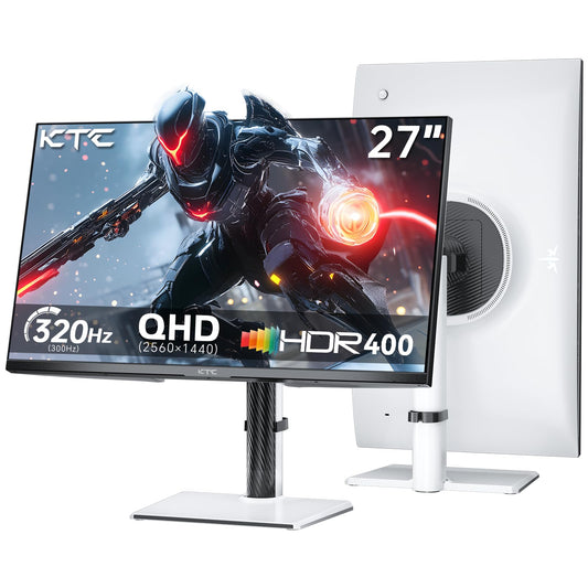 KTC 27 Inch White Gaming Monitor 300Hz/320Hz, QHD 1440P Fast IPS Computer Monitor with Adaptive FreeSync, HDR400, Height/Pivot/Swivel/Tilt Adjustable, DP&HDMI, H27E6