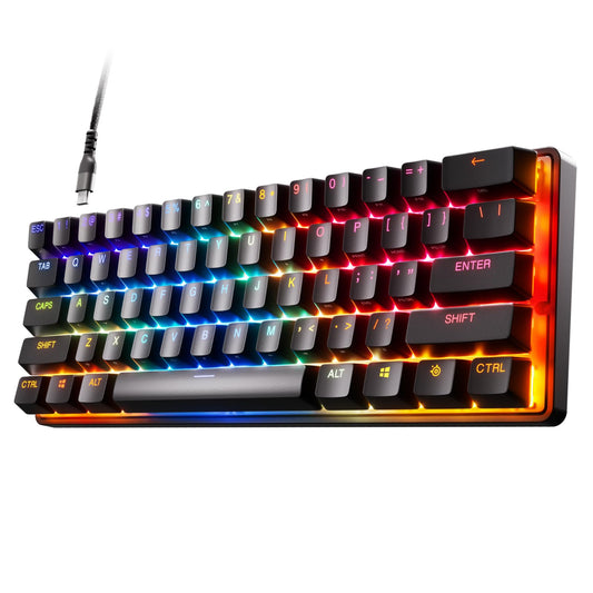SteelSeries Apex Pro Mini HyperMagnetic Gaming Keyboard – Adjustable Actuation – Compact 60% Form Factor – RGB – PBT Keycaps – USB-C