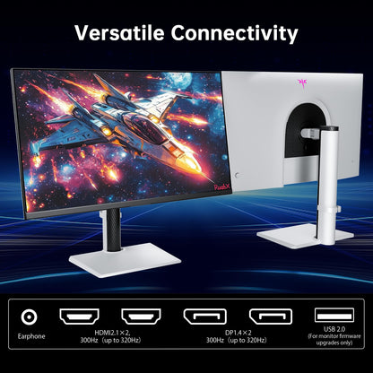 KTC 27 Inch White Gaming Monitor 300Hz/320Hz, QHD 1440P Fast IPS Computer Monitor with Adaptive FreeSync, HDR400, Height/Pivot/Swivel/Tilt Adjustable, DP&HDMI, H27E6