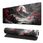 Brecoy Japanese Desk Mat Red Full Moon Desk Pad Black Riverside Large Mouse Pad Gaming Mousepad Extended XL Keyboard Pad 31.5 x 11.8 in Laptop Computer Mouse Keyboard Mat for Office Desk Decor