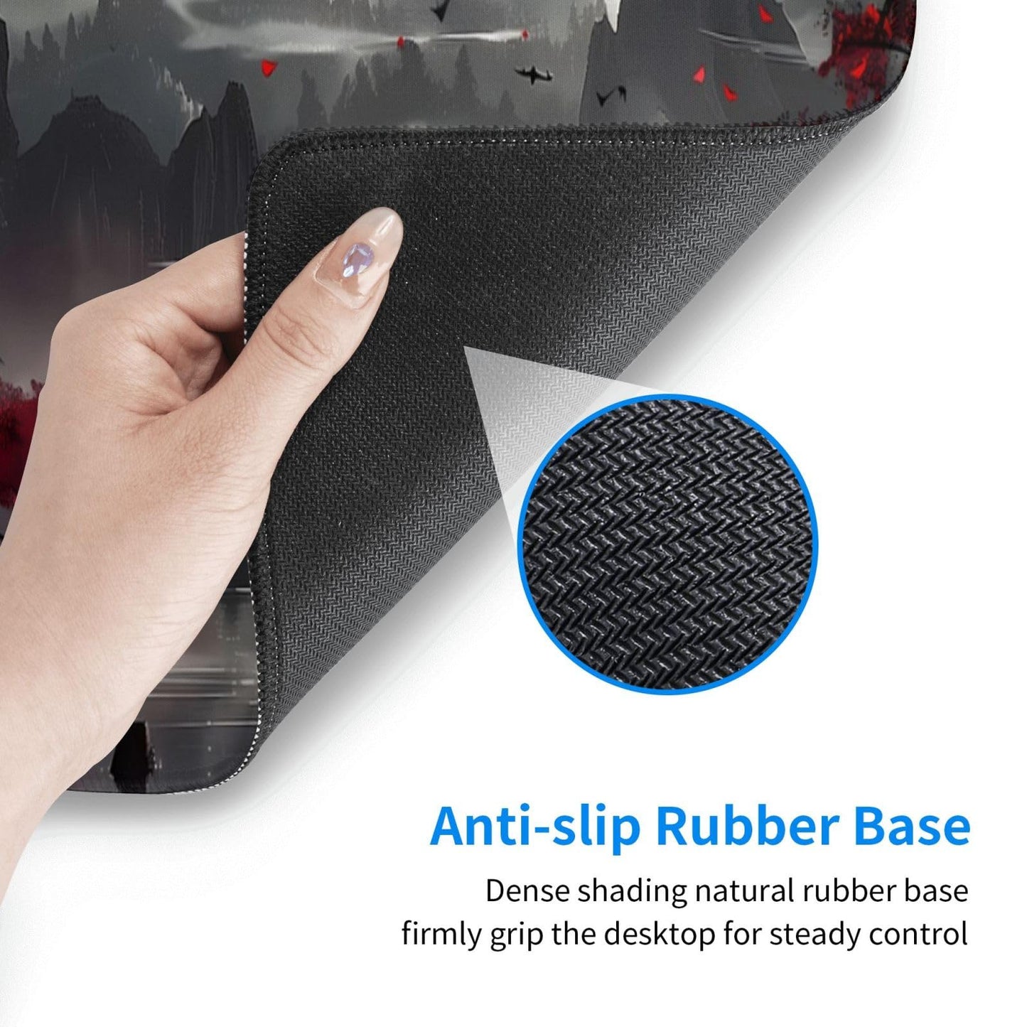 Extended Gaming Mouse Pad, Large Desk Mat XL Anime Mouse Pad Waterproof with Stitched Edges, Non-Slip Desktop Pad for Home and Office, Level Up Your 31.5x11.8 Inch (Night Lake)