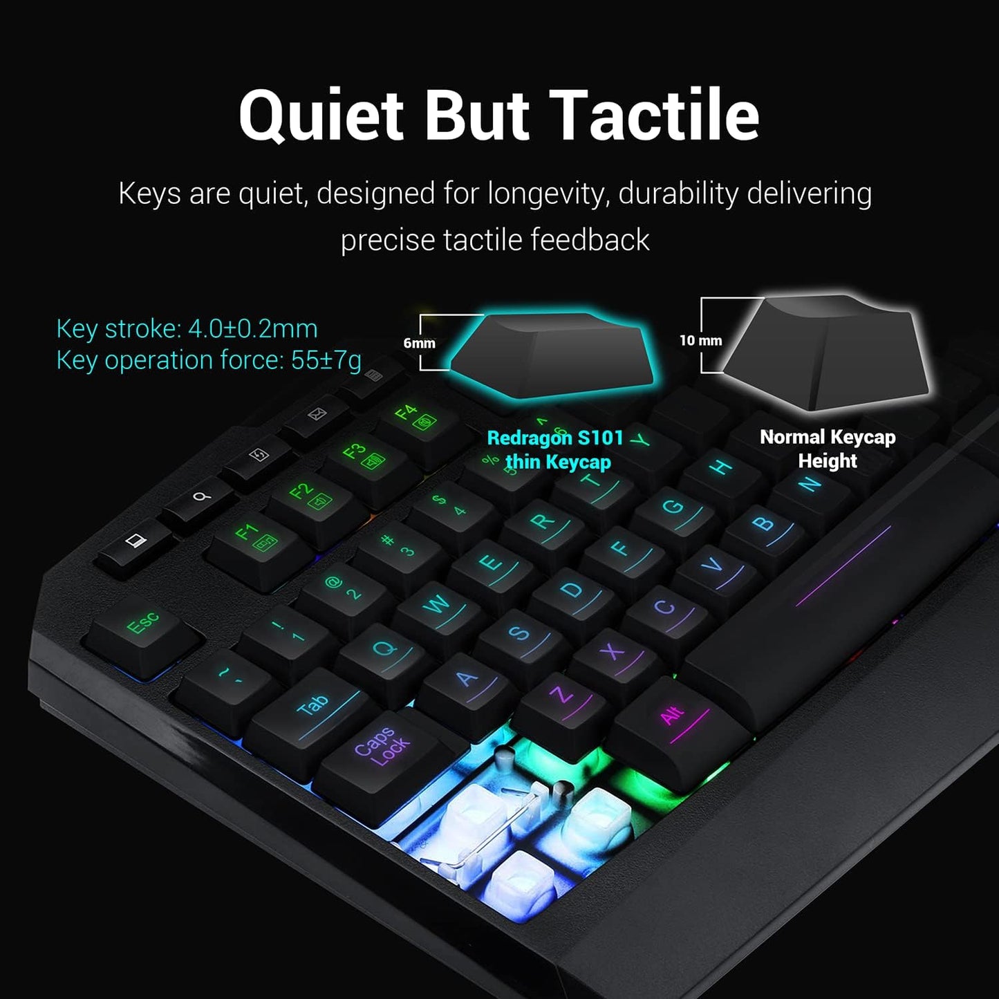 Redragon S101 Gaming Keyboard, M601 Mouse, RGB Backlit Gaming Keyboard, Programmable Backlit Mouse, Value Combo Set [New Version]