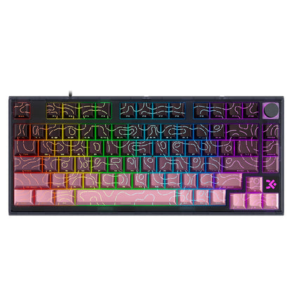 MOLGRIA x SKYLOONG 75% Gaming Keyboard, GK75 HE USB Wired Magnetic-Switch Mechanical Keyboard with Cherry Profile Double-Shot PBT Keycaps, South-Facing RGB Backlit and Knob(BlackBerry Horizon Line)