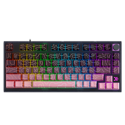 MOLGRIA x SKYLOONG 75% Gaming Keyboard, GK75 HE USB Wired Magnetic-Switch Mechanical Keyboard with Cherry Profile Double-Shot PBT Keycaps, South-Facing RGB Backlit and Knob(BlackBerry Horizon Line)