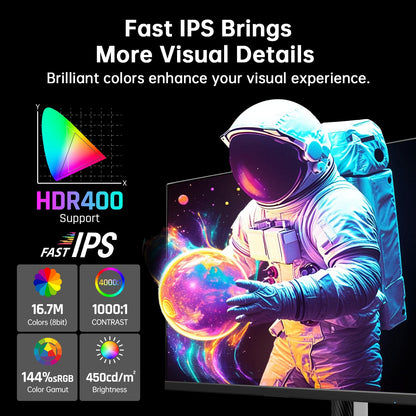 KTC 27 Inch White Gaming Monitor 300Hz/320Hz, QHD 1440P Fast IPS Computer Monitor with Adaptive FreeSync, HDR400, Height/Pivot/Swivel/Tilt Adjustable, DP&HDMI, H27E6