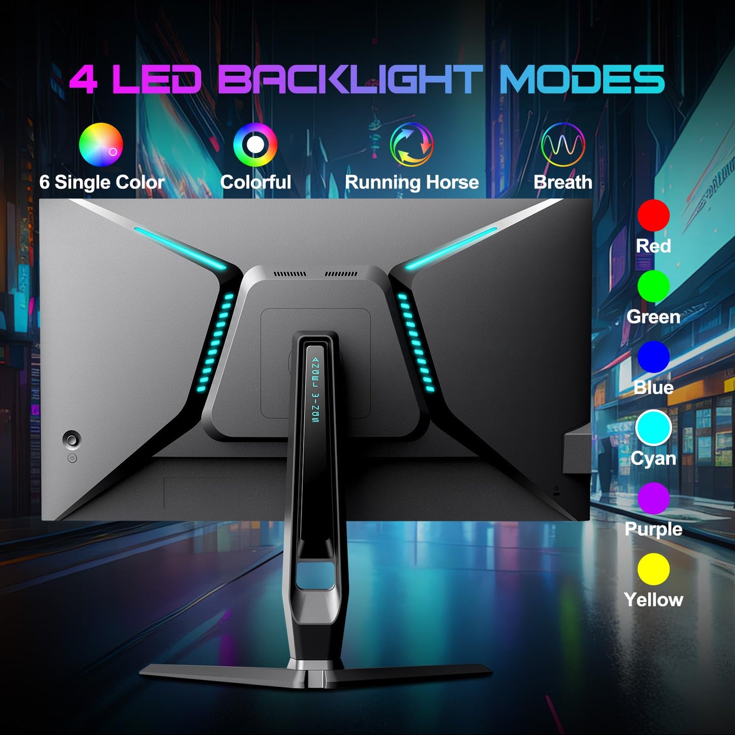 SANSUI 27 Inch WQHD 240Hz Gaming Monitor 1440P-1ms AMD FreeSync 丨DCI-P3 98% 丨Fast IPS丨Speakers丨HDR10 丨2×DisplayPort 1.4丨2×HDMI丨Height Adjustable Vertical/Horizontal Rotating Gaming PC Monitor