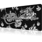 Japanese Dragon Large Gaming Mouse Pad for Desk, Black Mouse Pad Gaming Mouse Mat Desk Pad, Non-Slip Base Computer Keyboard Large Desk Mat, 31.5x11.8in XL Mousepad with Stitched Edge for Home Office