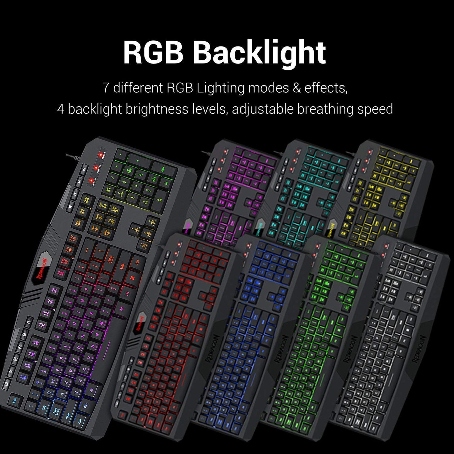 Redragon S101 Gaming Keyboard, M601 Mouse, RGB Backlit Gaming Keyboard, Programmable Backlit Mouse, Value Combo Set [New Version]