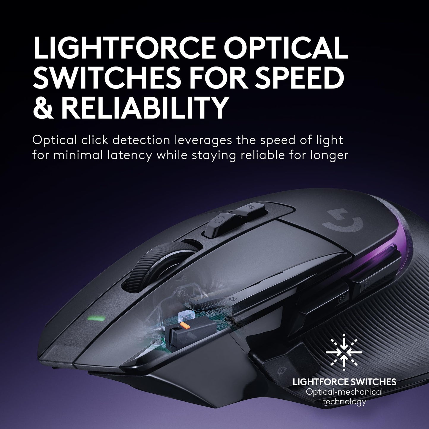 Logitech G502 X Plus Lightspeed Wireless Optical Mouse - LIGHTFORCE hybrid switches, LIGHTSYNC RGB, HERO 25K gaming sensor, compatible with PC - macOS/Windows - Black