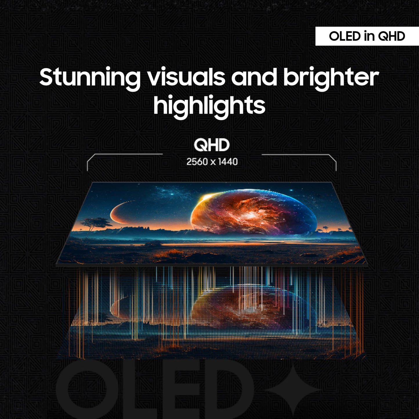 SAMSUNG 27” Odyssey OLED G6 (G61SD) QHD & QD-OLED 240Hz 0.03ms FreeSync Premium Pro Gaming Monitor with Sleek Metal Design, 3 Year Warranty, US, LS27DG610SNXZA, 2024